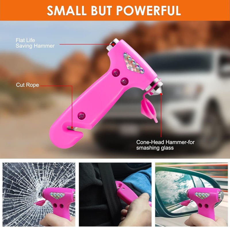 THINKWORK Car Emergency Kit for Teen Girl and Lady's Gifts, Pink Emergency Roadside Assistance kit with Pink Car Tool Set, 10FT Jumper, First Aid Kit, and More Ideal Pink Car Accessories Tool - E8 - Image 5